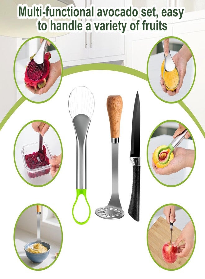 OERPHO Avocado Slicer Tool 3 in 1, Stainless Steel Avocado Cutter Tool Set, Avocado Masher & Avocado Peeler Tools, Multi-Function Avocado Smasher Tools for Slicing, Scooping and Pit Removal - Image 5