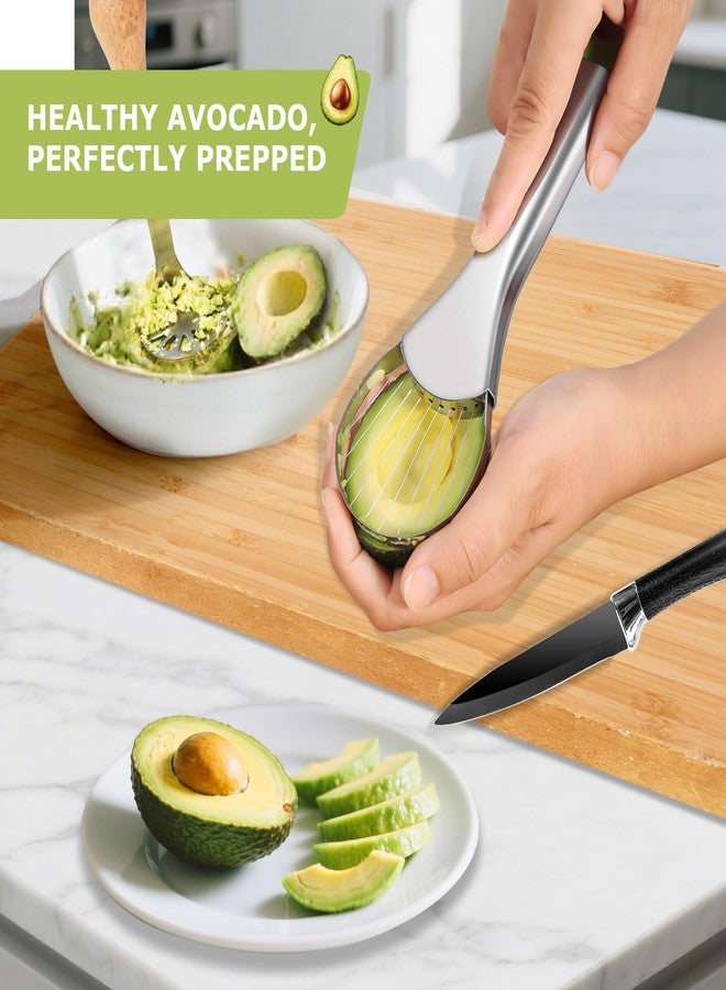 OERPHO Avocado Slicer Tool 3 in 1, Stainless Steel Avocado Cutter Tool Set, Avocado Masher & Avocado Peeler Tools, Multi-Function Avocado Smasher Tools for Slicing, Scooping and Pit Removal - Image 2