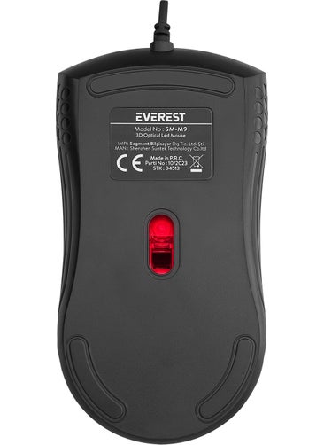 Everest SM-M9 USB Wired Black 3D Optical LED Mouse  - Image 3