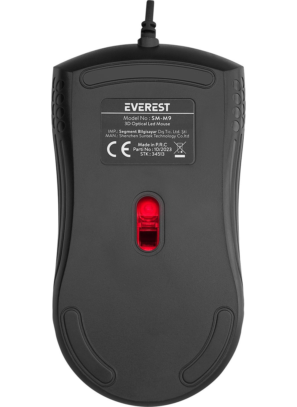 Everest SM-M9 USB Wired Black 3D Optical LED Mouse  - Image 3