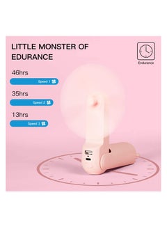 Handheld Fan with 4500 mAh Powerbank Max 46 Hours Runtime, Pocket Fan with Portable Battery Operated or USB Powered, Folding Personal Fan (Pink/3 Speeds ) - pzsku/Z10B3C30F20E1BF3E7523Z/45/_/1720063467/1e911434-9173-490f-aa96-93f2f647ae29