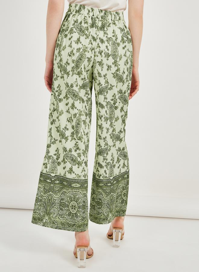 Styli All-Over Print Mid Rise Wide Leg Pants - Image 5
