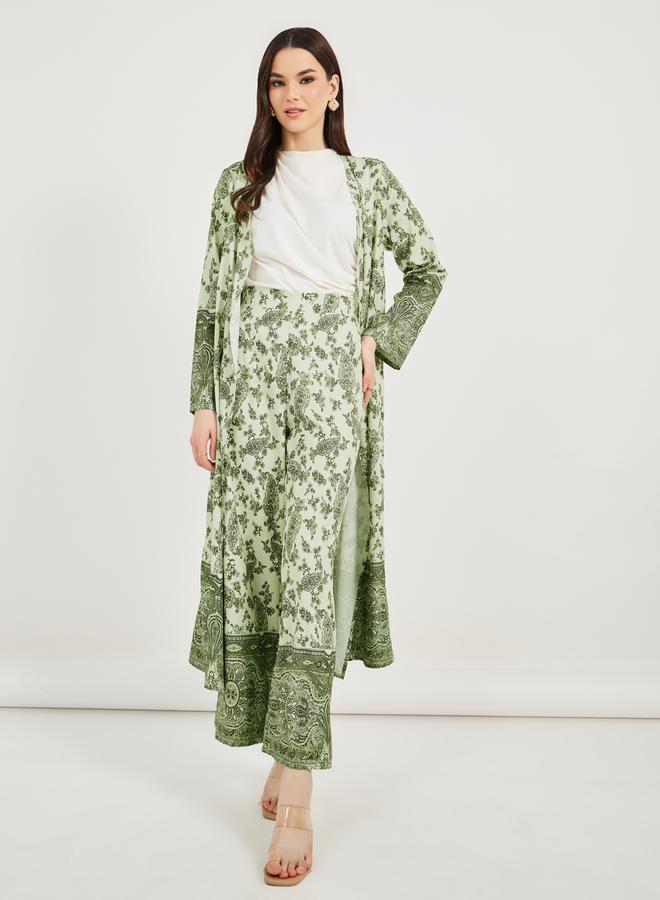 Styli All-Over Print Mid Rise Wide Leg Pants - Image 1