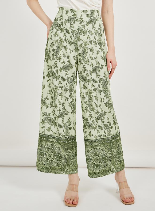 Styli All-Over Print Mid Rise Wide Leg Pants - Image 2