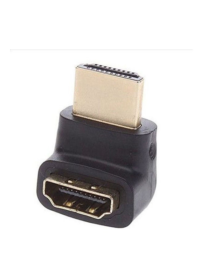 ELTRAZONE 90 Degree Angle HDMI Cable Extension Adapter – HDMI Female to HDMI Male Connector – Supports Full HD 1080P Video – Durable Black Housing for Easy Cable Management - Image 1