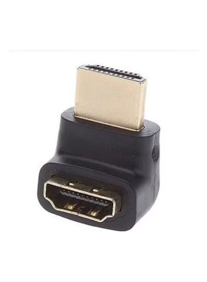 ELTRAZONE 90 Degree Angle HDMI Cable Extension Adapter – HDMI Female to HDMI Male Connector – Supports Full HD 1080P Video – Durable Black Housing for Easy Cable Management - Image 3