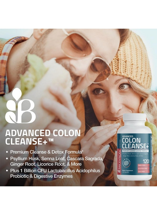 Bronson Bronson Advanced Colon Cleanse Premium 14 Day Cleanse & Detox Formula with Psyllium Husk, Senna Leaf, Cascara Sagrada, Ginger Root, Licorice Root & More, Non-GMO, 28 Capsules  - Image 2