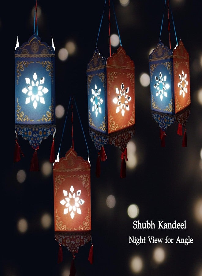 DIGI ART'S Shubh Kandeel Lantern for Diwali Decoration | Decorative Paper Akash Kandil for Home, Office & Festival Decor | Day & Night View | 30 x 14 cm (Pack of 2) - Image 3
