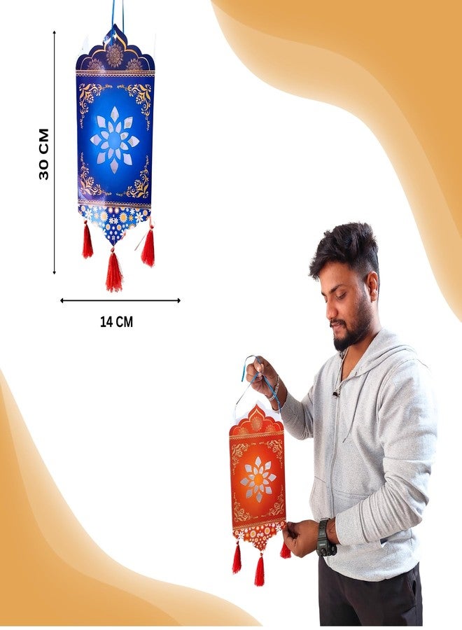DIGI ART'S Shubh Kandeel Lantern for Diwali Decoration | Decorative Paper Akash Kandil for Home, Office & Festival Decor | Day & Night View | 30 x 14 cm (Pack of 2) - Image 4