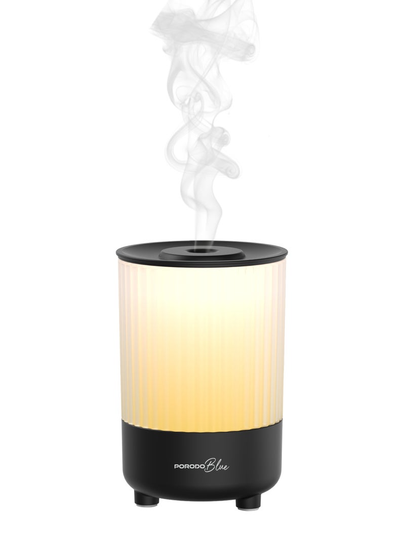 porodo Blue Noa Aroma Diffuser & Portable Humidifier with150mL Capacity, 7 Color LED Modes, USB-C Powered, Silent Aromatherapy Mist Maker for Home, Rooms & Office – Black - Image 2