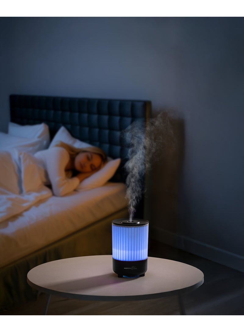 porodo Blue Noa Aroma Diffuser & Portable Humidifier with150mL Capacity, 7 Color LED Modes, USB-C Powered, Silent Aromatherapy Mist Maker for Home, Rooms & Office – Black - Image 3