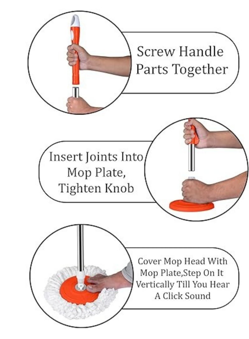 ممسحة دوارة متعددة الاستخدام برأس ميكروفايبر قابلة للتبديل – تنظيف عميق وسهل مع عصا معدنية قابلة للتعديل لراحة أكبر في كل ركن من منزلك - Image 5
