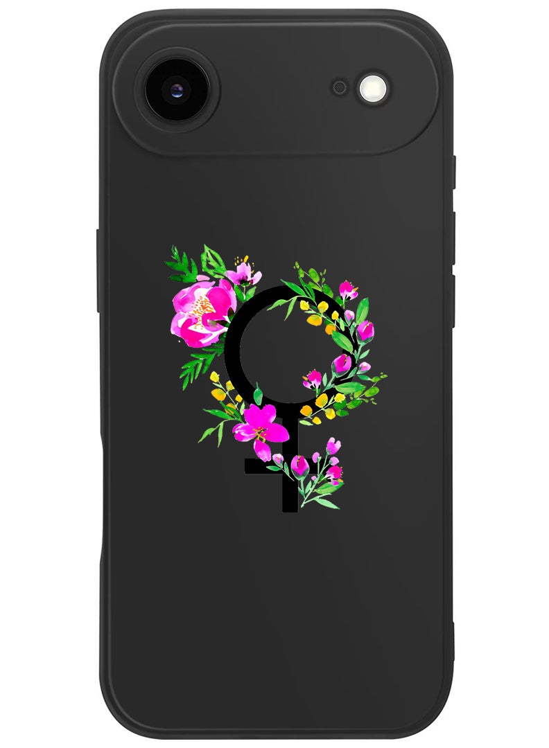 Theodor Protective Slim Fit Case Liquid Silicone Cover with Full Body Protection Anti-Scratch Shockproof Case For Apple iPhone 17 Air (Black) womens day floral - Image 1