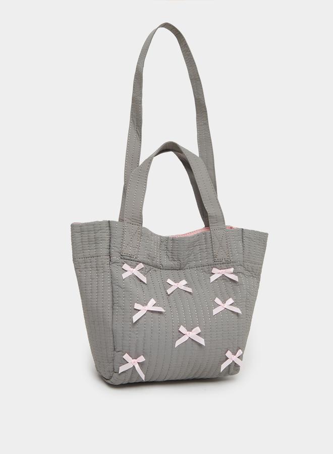 Styli Ribbon and Stitch Detail Tote Bag - Image 1