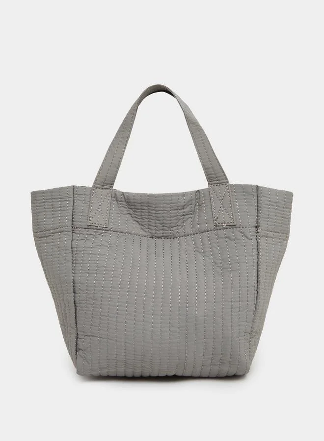 ستايلي Styli Ribbon and Stitch Detail Tote Bag