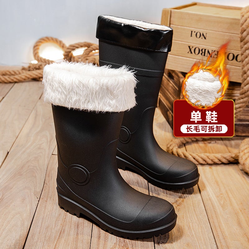 Kuang Jia Steel Head Steel Sole High Rain Boots Men'S Toe Anti-Smash Anti-Puncture Water Boots Labor Protection Construction Site Rubber Shoes Long Water Boots - Image 4