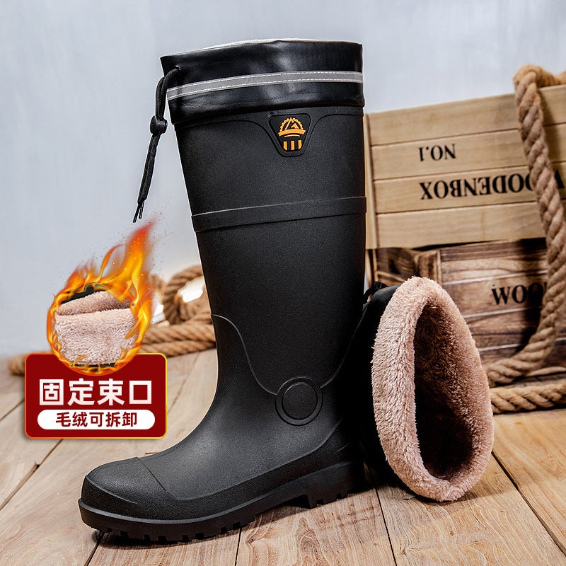 Kuang Jia Steel Head Steel Sole High Rain Boots Men'S Toe Anti-Smash Anti-Puncture Water Boots Labor Protection Construction Site Rubber Shoes Long Water Boots - Image 2