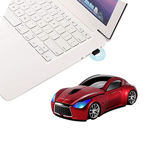 elec Space Cool Sport Car Shape 2.4GHz Wireless Mouse Optical Cordless Mice with USB Receiver for PC Laptop Computer 1600DPI 3 Buttons - Image 2