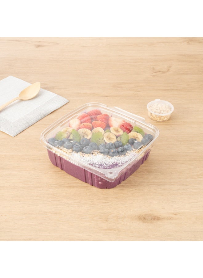 Restaurantware Tamper Tek 48 Ounce Take Out Containers, 100 Tamper-Evident Deli Containers - Hinged Lid, Freezable, Clear Plastic Meal Prep Containers, Disposable, For Carry Out Or Lunches - Image 4