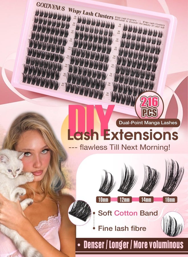 Goddvenus Wispy Manga Lash Clusters Natural Eyelash Clusters Fairy Cluster Eyelash Extensions Anime Individual Lashes C Curl Lash Extension Waterproof DIY Eye Lashes Cluster - Image 2