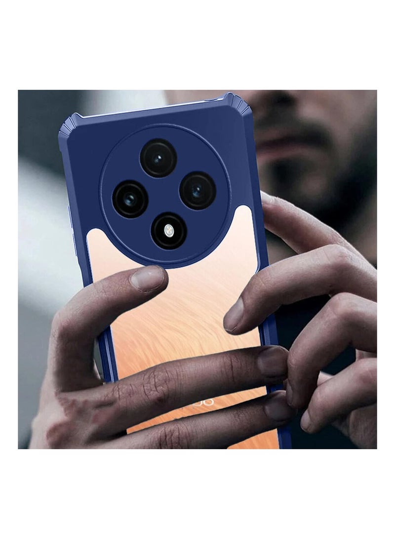دبليو تيك Oppo Reno12 F 4G / 5G 2024 Hybrid TPU سيليكون مع مصدات درع مرتفعة غطاء نحيف - أزرق كحلي - Image 4