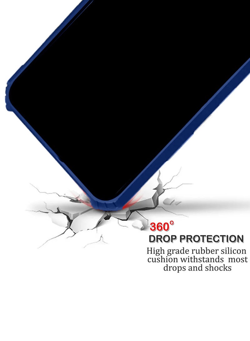 دبليو تيك Oppo Reno12 F 4G / 5G 2024 Hybrid TPU سيليكون مع مصدات درع مرتفعة غطاء نحيف - أزرق كحلي - Image 5
