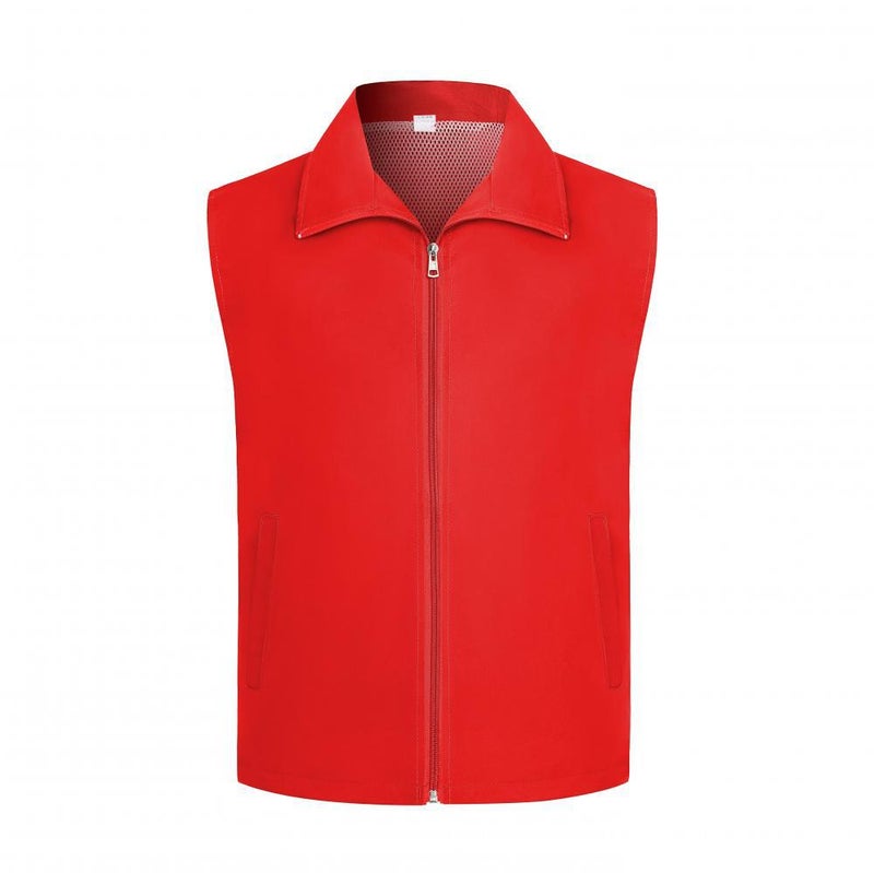 Volunteer Vest Supermarket Event Advertising Red Vest Printed Logo Charity Party Member Volunteer Work Clothing Vest - Image 1