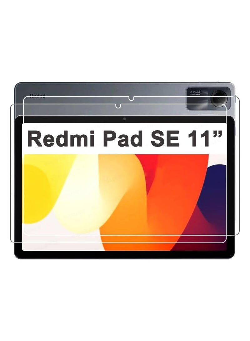 2 Pieces HD Scratch Proof Screen Protector Tempered Glass Compatible with Xiaomi Redmi Pad SE 11-inch 2023 Tablet Protective Film - Image 1