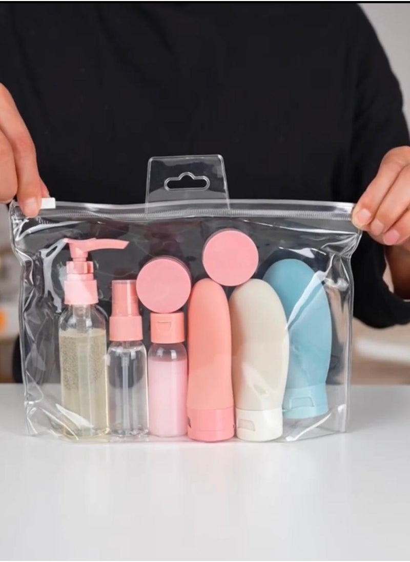 CleanWave - The Pure Effect 11-Piece Travel Bottle Set – Leakproof & TSA-Approved Refillable Containers for Toiletries, Shampoo, Lotion, Body Wash & Cosmetics – Essential Travel Accessories  - Image 1