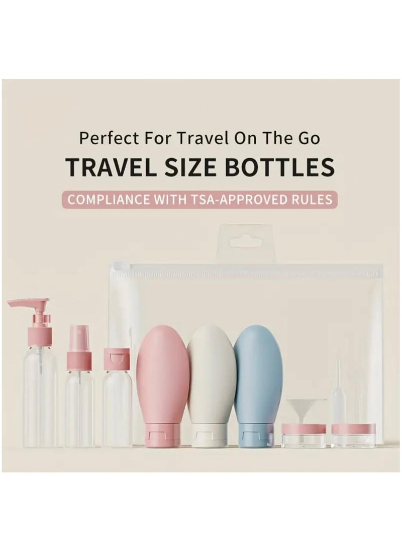 CleanWave - The Pure Effect 11-Piece Travel Bottle Set – Leakproof & TSA-Approved Refillable Containers for Toiletries, Shampoo, Lotion, Body Wash & Cosmetics – Essential Travel Accessories  - Image 2