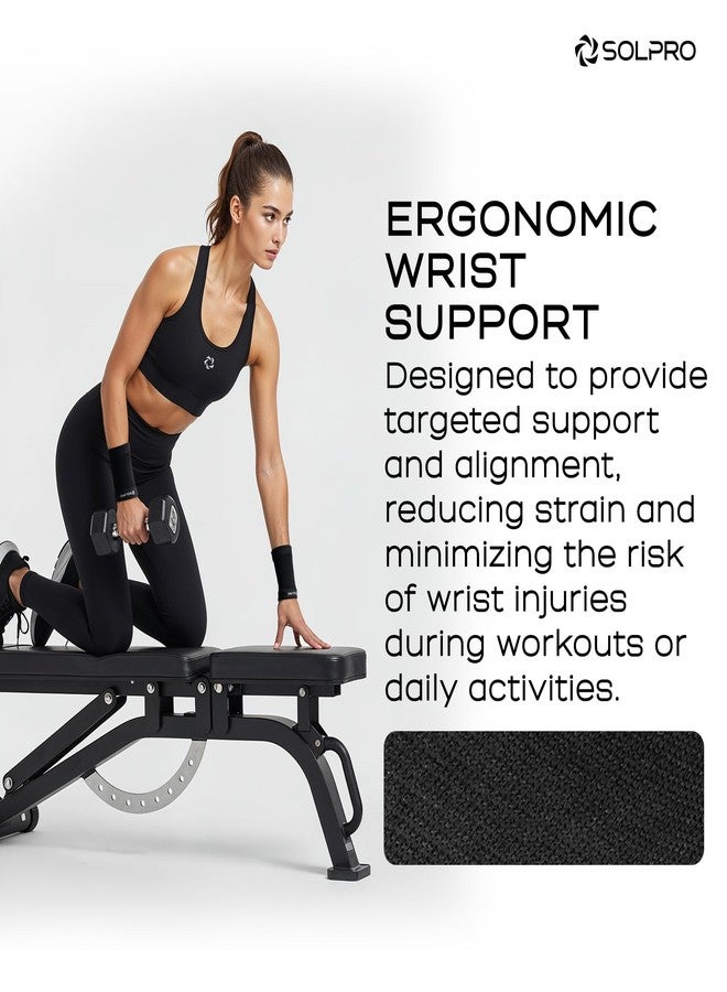 Solpro Vita Strap Wrist Guard for Men & Women | Joint Stabiliser for All Sports, Gym & Rehab Workouts | Joint Pain Relief for Active Lifestyle Injury Recovery & Arthritis (Black) - Image 3