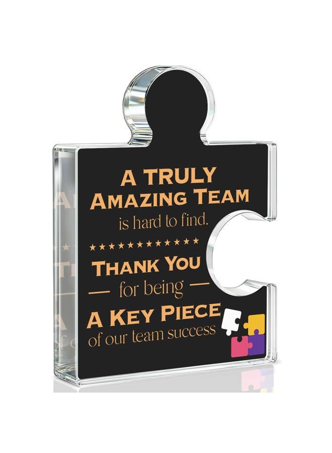 Yigaue Teams Thank You Appreciation Gifts for Coworkers Colleagues Employees, Teamwork Gift Best Team Ever Gifts a Truly Amazing Team Is Hard to Find Acrylic Puzzle Piece Plaque Office Decor, Black - Image 1