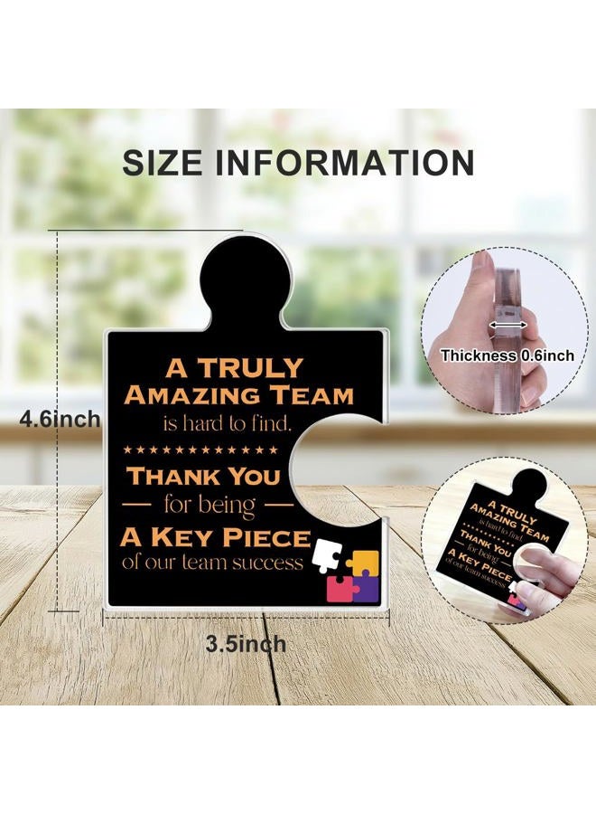 Yigaue Teams Thank You Appreciation Gifts for Coworkers Colleagues Employees, Teamwork Gift Best Team Ever Gifts a Truly Amazing Team Is Hard to Find Acrylic Puzzle Piece Plaque Office Decor, Black - Image 2