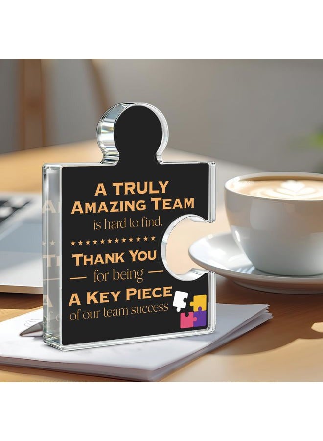 Yigaue Teams Thank You Appreciation Gifts for Coworkers Colleagues Employees, Teamwork Gift Best Team Ever Gifts a Truly Amazing Team Is Hard to Find Acrylic Puzzle Piece Plaque Office Decor, Black - Image 4