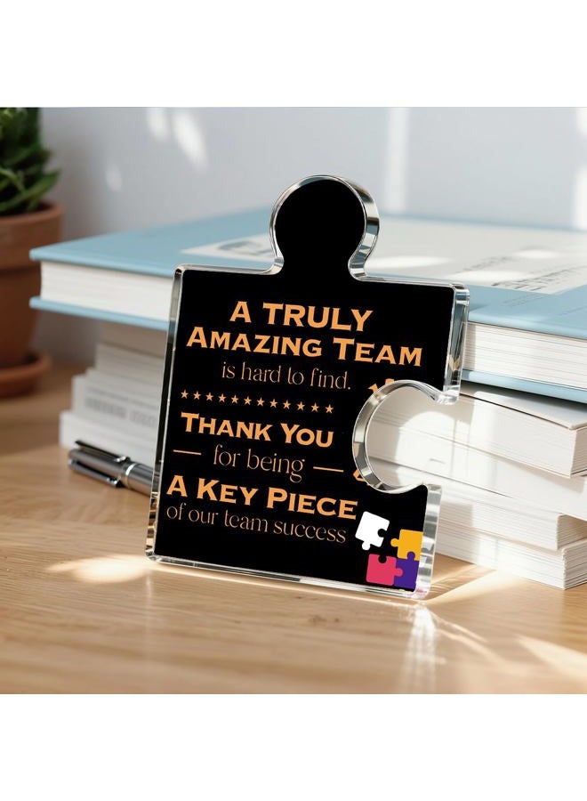 Yigaue Teams Thank You Appreciation Gifts for Coworkers Colleagues Employees, Teamwork Gift Best Team Ever Gifts a Truly Amazing Team Is Hard to Find Acrylic Puzzle Piece Plaque Office Decor, Black - Image 5