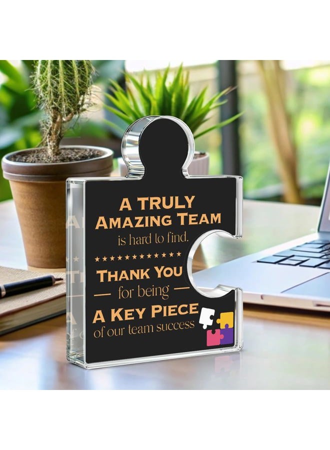 Yigaue Teams Thank You Appreciation Gifts for Coworkers Colleagues Employees, Teamwork Gift Best Team Ever Gifts a Truly Amazing Team Is Hard to Find Acrylic Puzzle Piece Plaque Office Decor, Black - Image 3