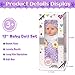 DOTVOSY 12 Flower Pattern Baby Doll With Backpack Carrier Can Store Clothes and Accessories12 Inch Baby Dolls Set In Gift Box With Hanky Pacifier Bottle Pretend Baby Care Toy For Girl Child Toddler 3 Gifts - Image 4