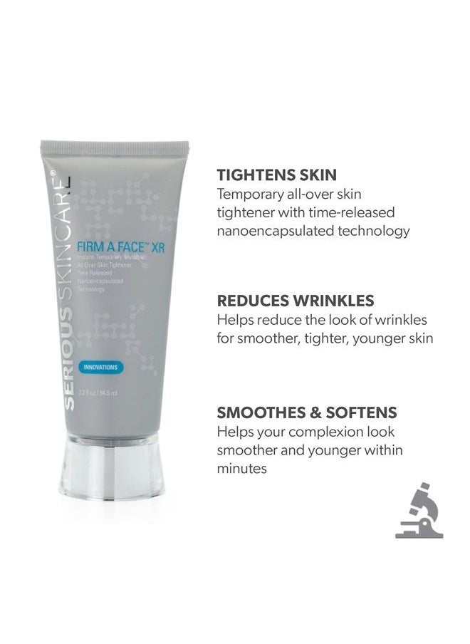 Serious Skincare - Firm A Face XR Temporary All Over Skin Tightener - Instantly Smooth the Appearance of Deep Wrinkles, Fine Lines & Enlarged Pores - 2-Pack - (2) 3.2 oz. tubes - Time Released - Image 1