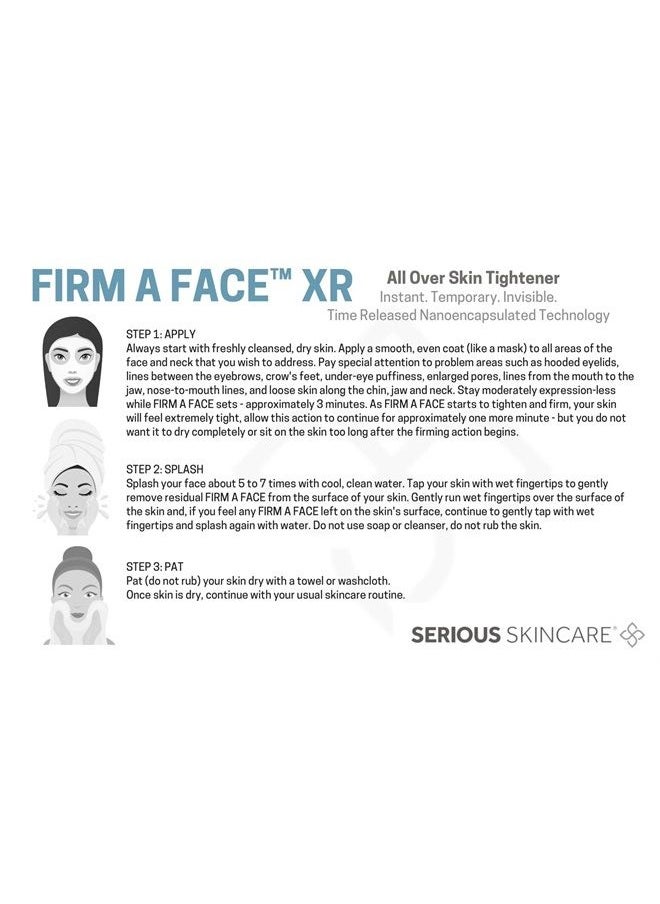 Serious Skincare - Firm A Face XR Temporary All Over Skin Tightener - Instantly Smooth the Appearance of Deep Wrinkles, Fine Lines & Enlarged Pores - 2-Pack - (2) 3.2 oz. tubes - Time Released - Image 1