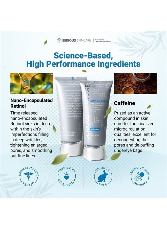 Serious Skincare - Firm A Face XR Temporary All Over Skin Tightener - Instantly Smooth the Appearance of Deep Wrinkles, Fine Lines & Enlarged Pores - 2-Pack - (2) 3.2 oz. tubes - Time Released - Image 1