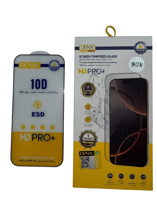 دينكس واقي شاشة دينكس DX001 زجاج مقوى لايفون 17 اير مع تغطية عشرة دي اتش دي برو بلس