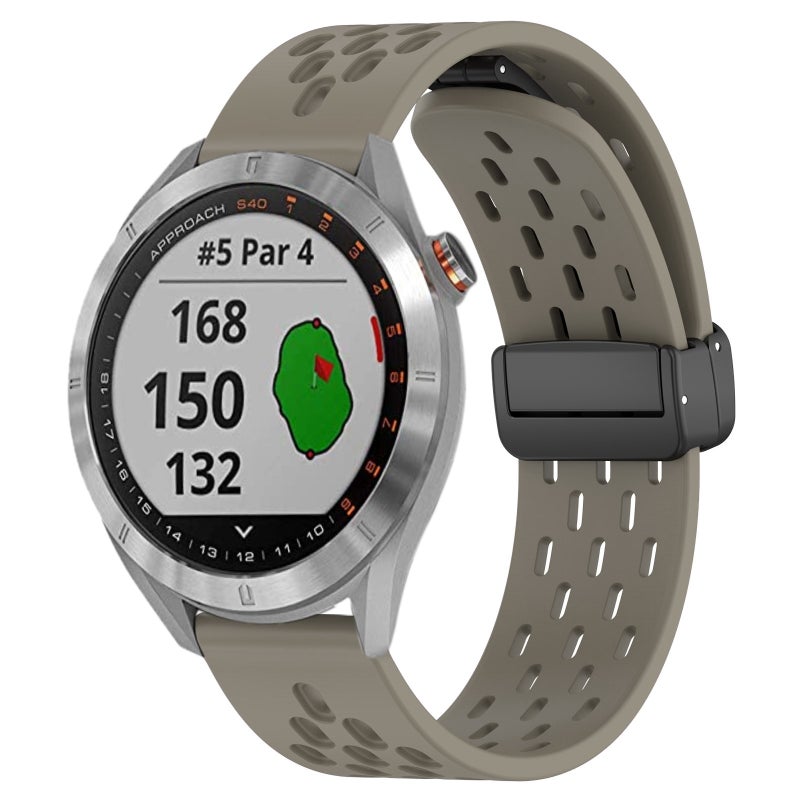 S-TOP For Garmin Approach S40 20mm Folding Magnetic Clasp Silicone Watch Band(Space Ash) - Image 1