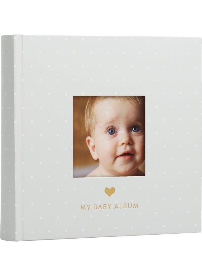 Pearhead Baby Photo Album, Book Keepsake For New And Expecting Parents, Gender-Neutral Accessory, Gray White Polka Dot - Image 1