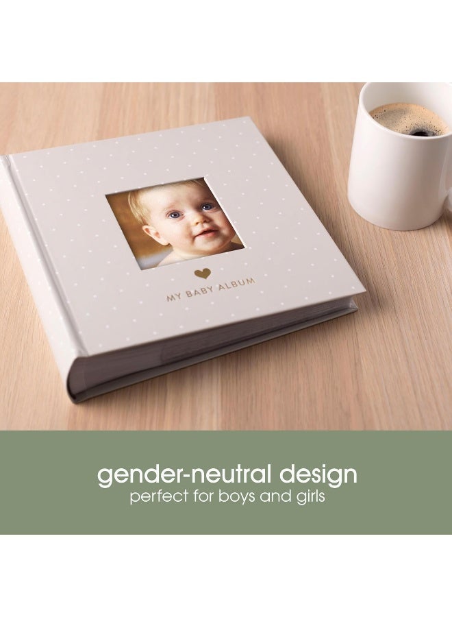 Pearhead Baby Photo Album, Book Keepsake For New And Expecting Parents, Gender-Neutral Accessory, Gray White Polka Dot - Image 3
