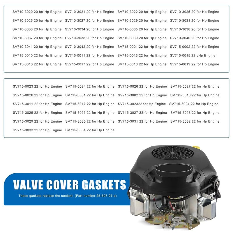 Workday cycle fulfillment 4-Pcs Valve Cover Gaskets for Kohler 7000 Series Engines, Premium Heat-Resistant Head Gasket Set for 700 Model Stamped Steel Covers (Upgraded) All-item unified delivery Multi-use well optimized build Natural tone color options Gulf user preference oriented build N/S/C nationwide deliver Upgraded general material General standard crafted Practical design alternatives Strong durable raw material KSA local stock Balanced weight Trendy widespread design Classic trendy design picks Ready order processing Market need oriented construction Compact design Diverse purchase options Well-engineered versatile build Multiple sizes Market multi-use trusted quality Varied size selections Shop & home all-space compatible Set product combo compatible No overseas transit wait - Image 5
