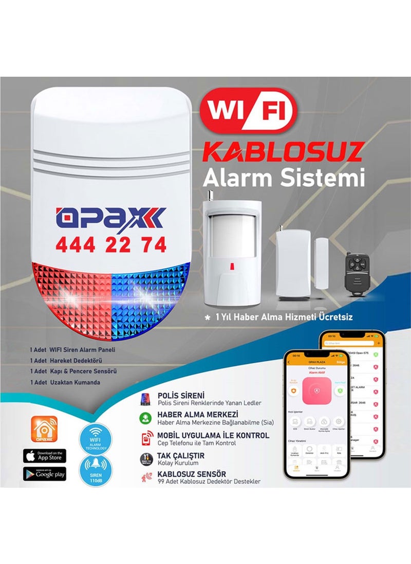 OPAX - Bgr-12 WIFI Wireless Siren Alarm System Mobile Applied Data Security - Image 1