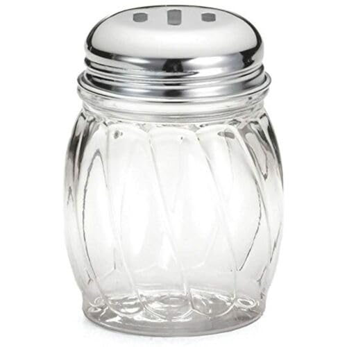 Great Credentials Grated Cheese or Red Pepper Swirl Glass Shaker Slotted Top