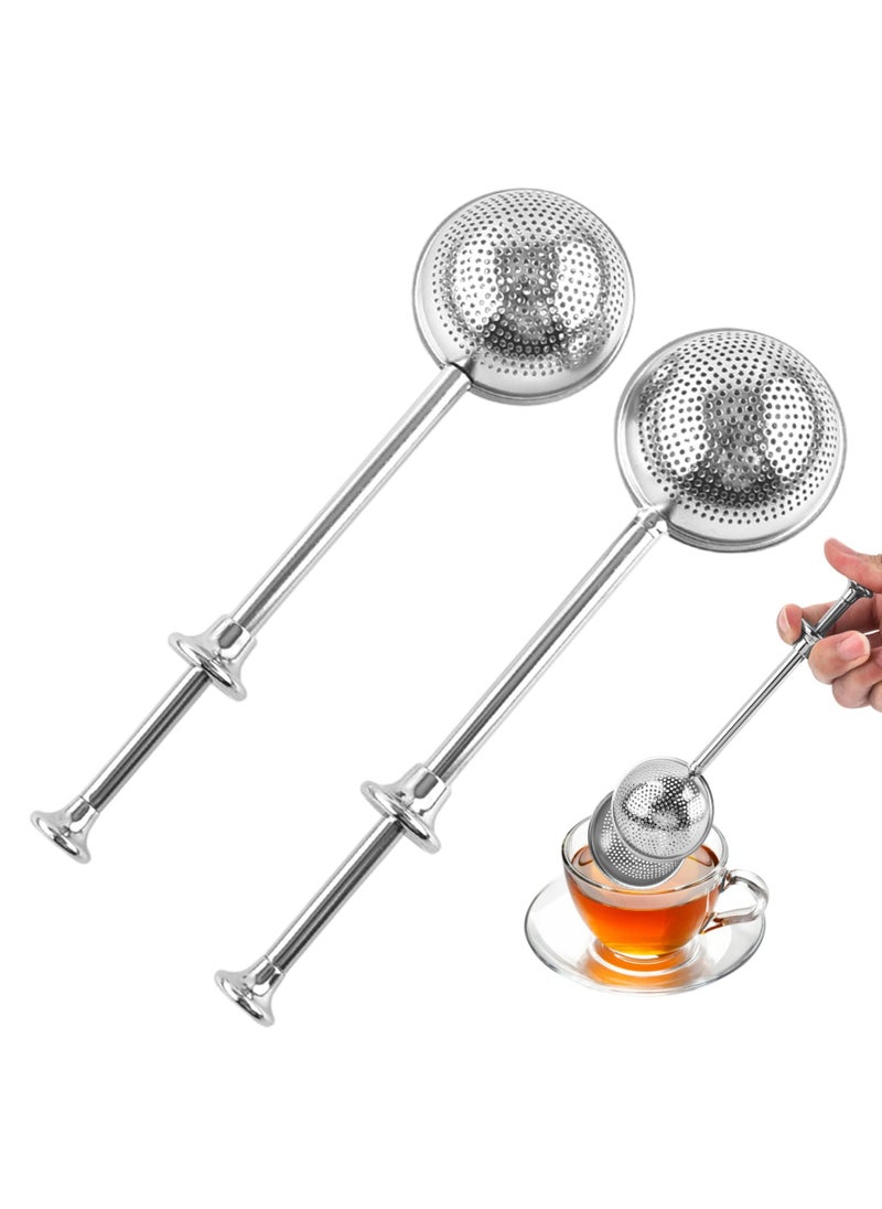 Excefore - Tea Infuser, Stainless Steel Tea Strainer Mesh Ball Shape Tea Filter for loose tea leaves, 2 pieces, silver - Image 1