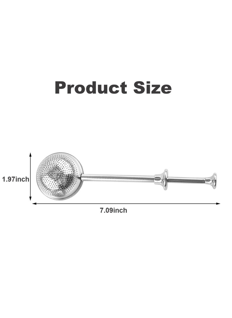 Excefore - Tea Infuser, Stainless Steel Tea Strainer Mesh Ball Shape Tea Filter for loose tea leaves, 2 pieces, silver - Image 1