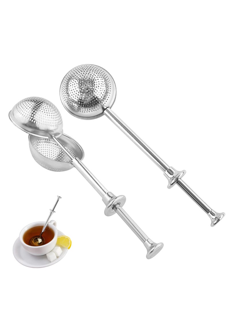 Excefore - Tea Infuser, Stainless Steel Tea Strainer Mesh Ball Shape Tea Filter for loose tea leaves, 2 pieces, silver - Image 1
